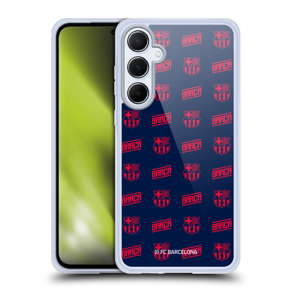 FC Barcelona Graphics Crest Pattern Soft Gel Case for Samsung Galaxy A55 5G