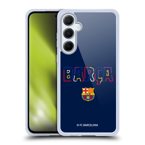 FC Barcelona Graphics Neon Barca Soft Gel Case for Samsung Galaxy A55 5G