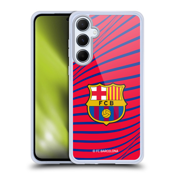 FC Barcelona Graphics Texture Soft Gel Case for Samsung Galaxy A55 5G