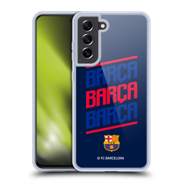 FC Barcelona Graphics Barca Type Soft Gel Case for Samsung Galaxy S21 FE 5G & MagSafe