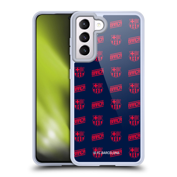 FC Barcelona Graphics Crest Pattern Soft Gel Case for Samsung Galaxy S21 5G & MagSafe