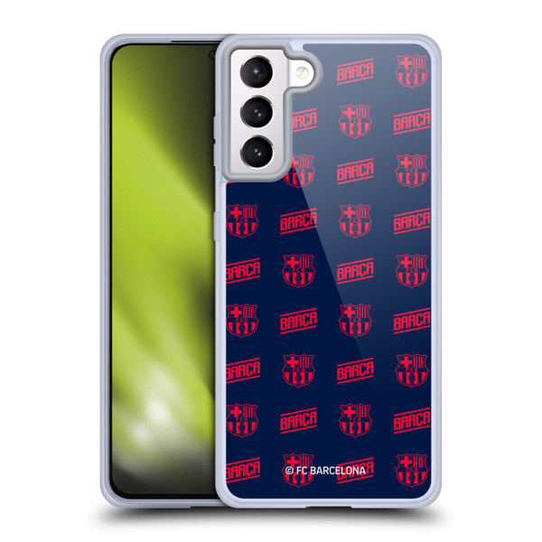 FC Barcelona Graphics Crest Pattern Soft Gel Case for Samsung Galaxy S21+ 5G & MagSafe