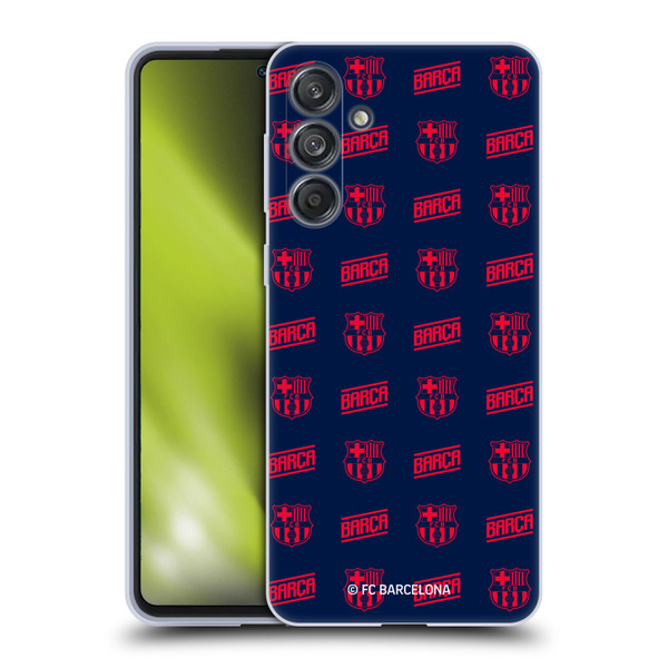 FC Barcelona Graphics Crest Pattern Soft Gel Case for Samsung Galaxy M55 5G