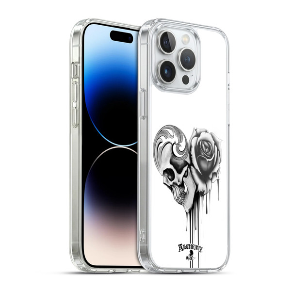Alchemy Gothic Graphic Art Black Love Soft Gel Case for Apple iPhone 14 Pro Max & MagSafe
