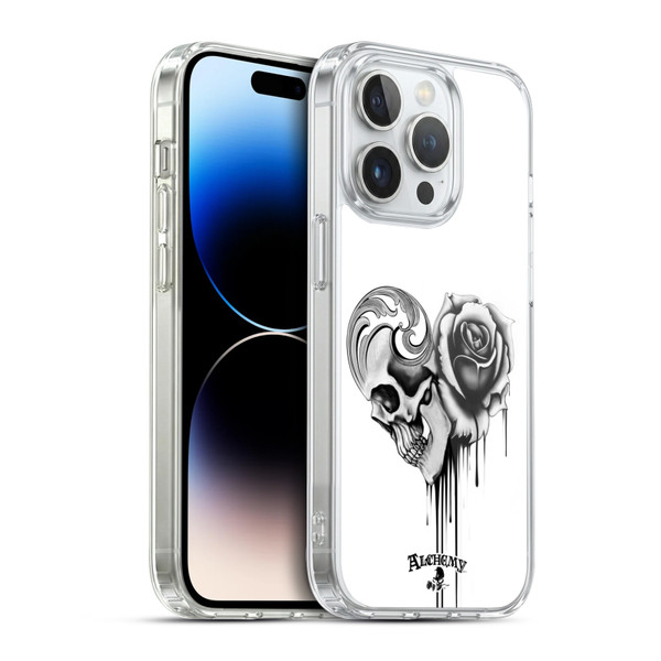 Alchemy Gothic Graphic Art Black Love Soft Gel Case for Apple iPhone 14 Pro & MagSafe