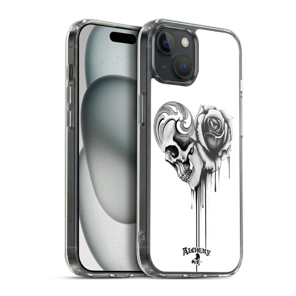 Alchemy Gothic Graphic Art Black Love Soft Gel Case for Apple iPhone 15 Plus & MagSafe