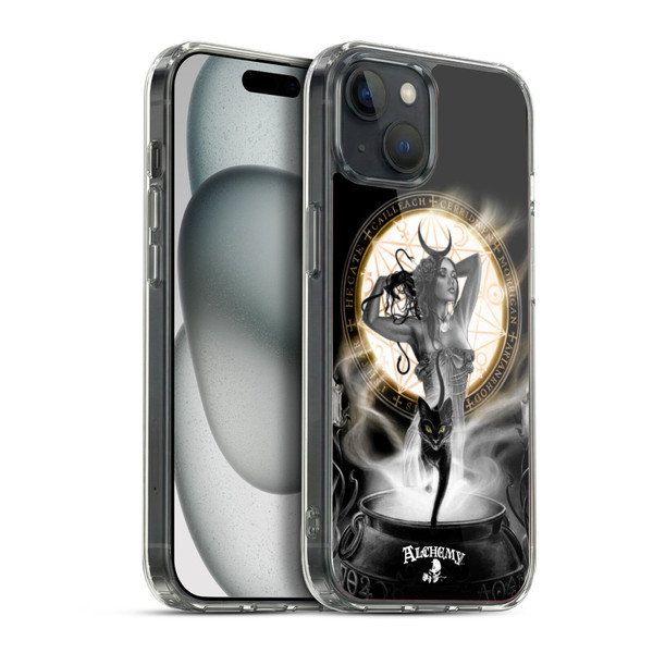 Alchemy Gothic Graphic Art Lunacalia Soft Gel Case for Apple iPhone 15 Plus & MagSafe
