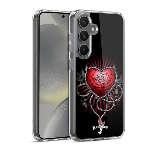Alchemy Gothic Graphic Art Devils Rose Soft Gel Case for Samsung Galaxy S24 5G & MagSafe