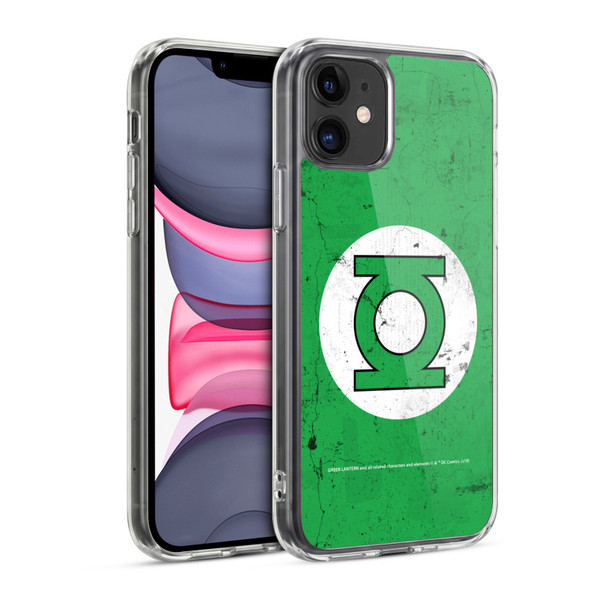 Green Lantern DC Comics Logos Classic Distressed Look Soft Gel Case for Apple iPhone 11