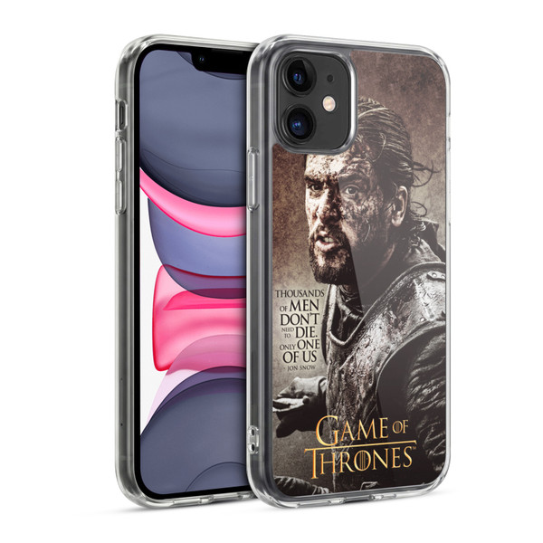 HBO Game of Thrones Character Quotes Jon Snow Soft Gel Case for Apple iPhone 11