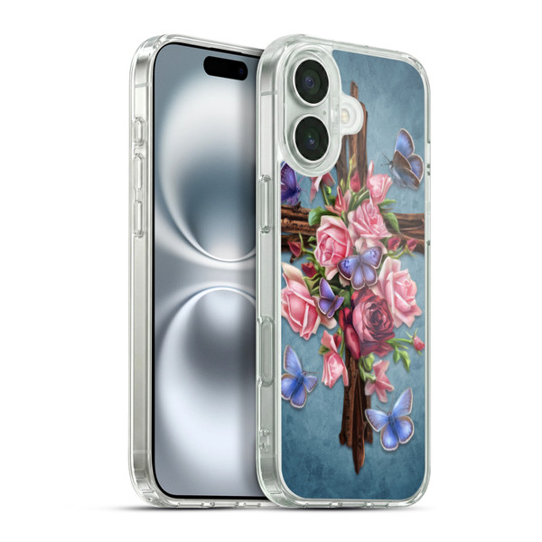 Brigid Ashwood Crosses Flower Soft Gel Case for Apple iPhone 16 Plus & MagSafe