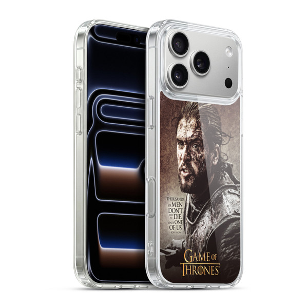 HBO Game of Thrones Character Quotes Jon Snow Soft Gel Case for Apple iPhone 17 Pro Max