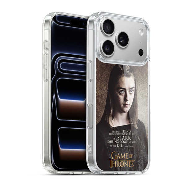 HBO Game of Thrones Character Quotes Arya Stark Soft Gel Case for Apple iPhone 17 Pro