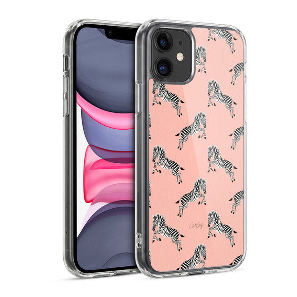 Cat Coquillette Tropical Wildlife Zebra Leap Pattern Soft Gel Case for Apple iPhone 11