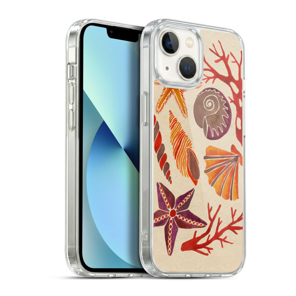 Cat Coquillette Sea Seashells Pink Soft Gel Case for Apple iPhone 13