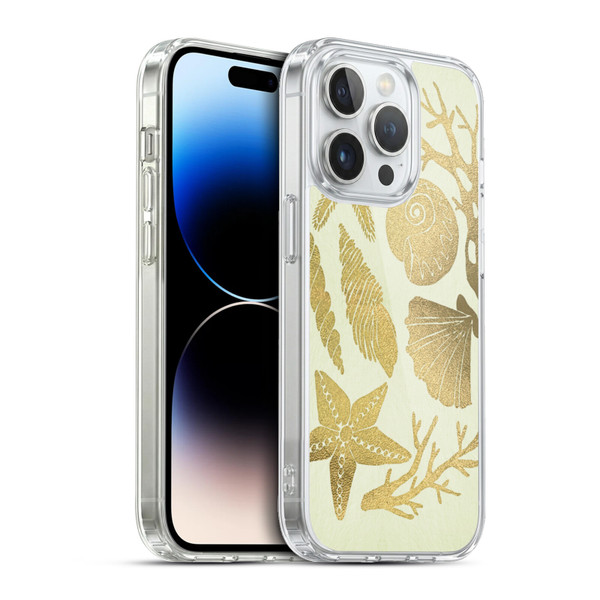 Cat Coquillette Sea Seashells Gold Soft Gel Case for Apple iPhone 13 Pro & MagSafe