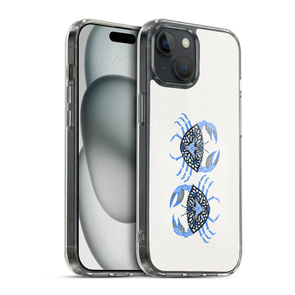 Cat Coquillette Sea Blue Crab Soft Gel Case for Apple iPhone 15 & MagSafe