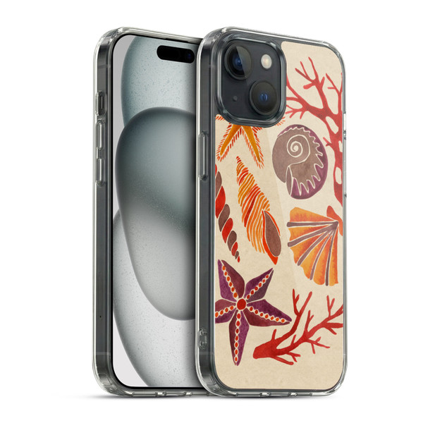 Cat Coquillette Sea Seashells Pink Soft Gel Case for Apple iPhone 15 & MagSafe