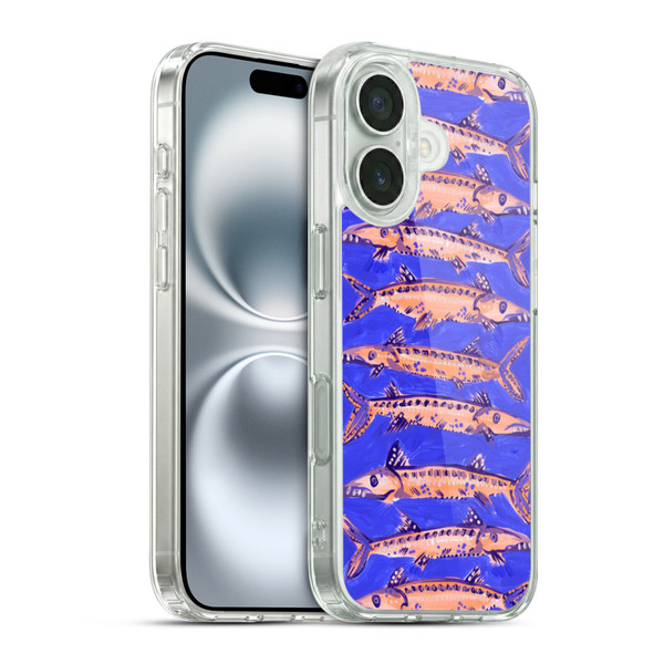 Cat Coquillette Sea Barracuda Blue Soft Gel Case for Apple iPhone 16 & MagSafe