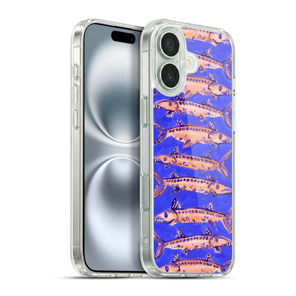 Cat Coquillette Sea Barracuda Blue Soft Gel Case for Apple iPhone 16 Plus & MagSafe