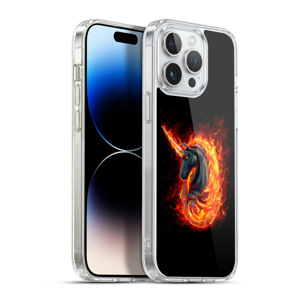 Christos Karapanos Dark Hours Unicorn Black Fire Soft Gel Case for Apple iPhone 13 Pro Max & MagSafe