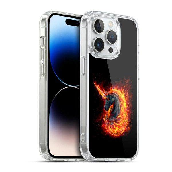 Christos Karapanos Dark Hours Unicorn Black Fire Soft Gel Case for Apple iPhone 13 Pro & MagSafe