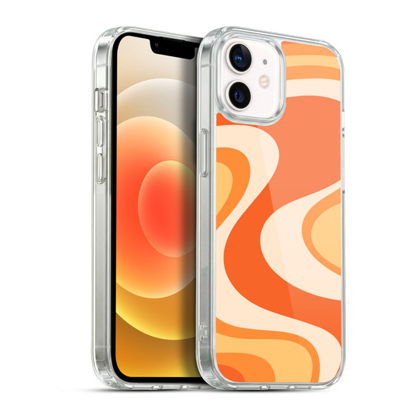 Kierkegaard Design Studio Retro Abstract Patterns Tangerine Wave Machine Soft Gel Case for Apple iPhone 12 / iPhone 12 Pro & MagSafe