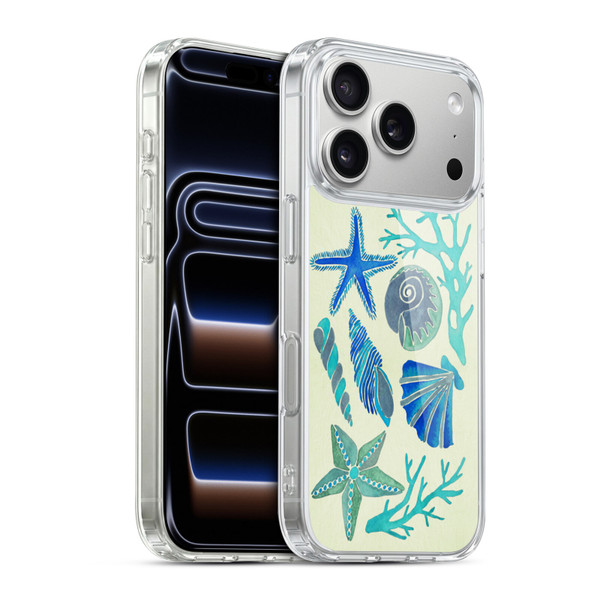 Cat Coquillette Sea Seashells Blue Soft Gel Case for Apple iPhone 17 Pro
