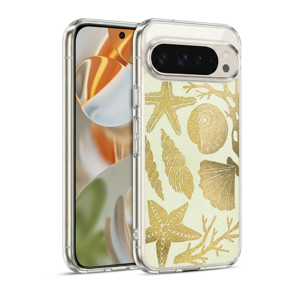 Cat Coquillette Sea Seashells Gold Soft Gel Case for Google Pixel 9 / Pixel 9 Pro