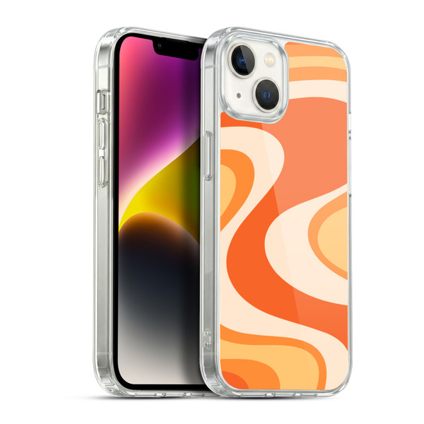 Kierkegaard Design Studio Retro Abstract Patterns Tangerine Wave Machine Soft Gel Case for Apple iPhone 14 Plus & MagSafe