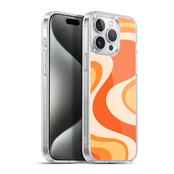 Kierkegaard Design Studio Retro Abstract Patterns Tangerine Wave Machine Soft Gel Case for Apple iPhone 15 Pro Max & MagSafe