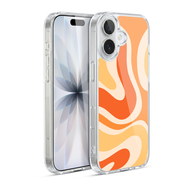 Kierkegaard Design Studio Retro Abstract Patterns Modern Orange Tangerine Swirl Soft Gel Case for Apple iPhone 17