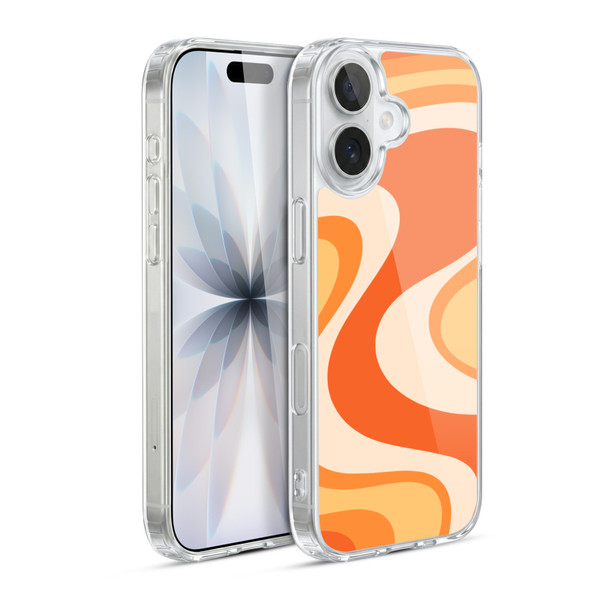Kierkegaard Design Studio Retro Abstract Patterns Tangerine Wave Machine Soft Gel Case for Apple iPhone 17