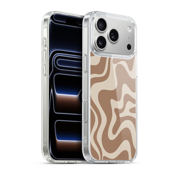 Kierkegaard Design Studio Retro Abstract Patterns Milk Brown Beige Swirl Soft Gel Case for Apple iPhone 17 Pro Max