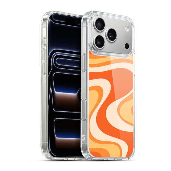 Kierkegaard Design Studio Retro Abstract Patterns Tangerine Wave Machine Soft Gel Case for Apple iPhone 17 Pro Max