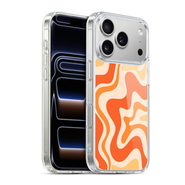 Kierkegaard Design Studio Retro Abstract Patterns Tangerine Orange Tone Soft Gel Case for Apple iPhone 17 Pro
