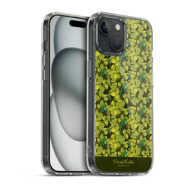 Frida Kahlo Tropical Bird Pattern Soft Gel Case for Apple iPhone 15 & MagSafe