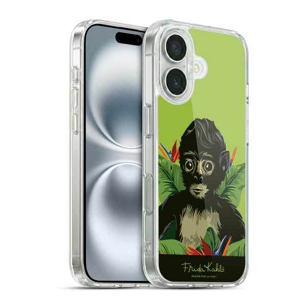 Frida Kahlo Tropical Monkey Soft Gel Case for Apple iPhone 16 & MagSafe
