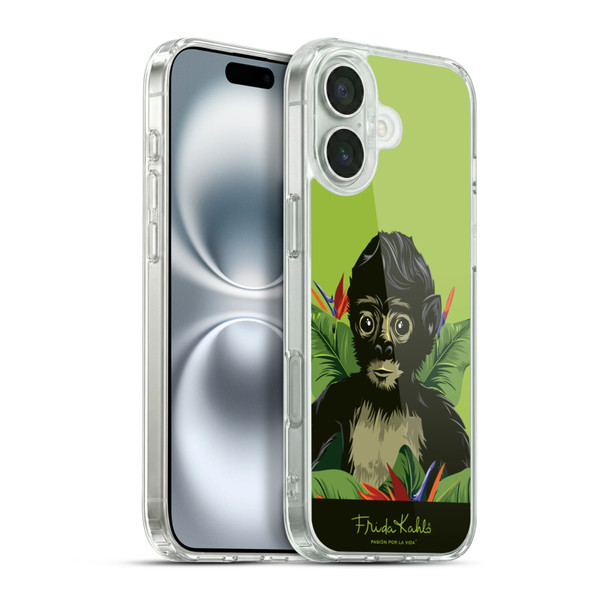 Frida Kahlo Tropical Monkey Soft Gel Case for Apple iPhone 16 Plus & MagSafe