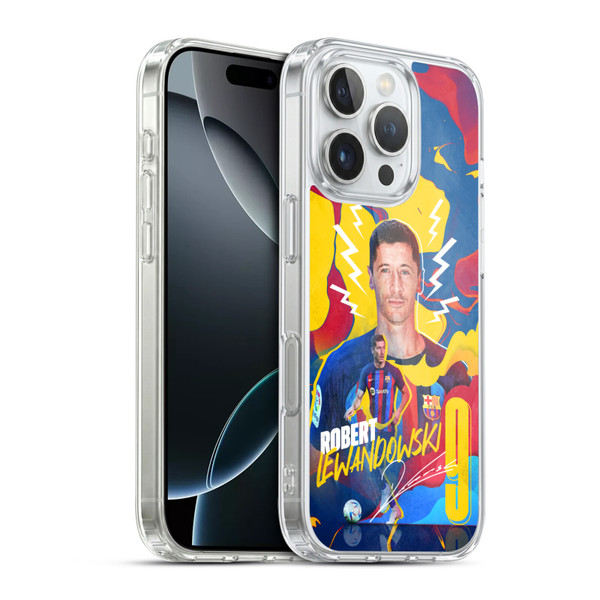 FC Barcelona 2022/23 First Team Robert Lewandowski Soft Gel Case for Apple iPhone 16 Pro & MagSafe