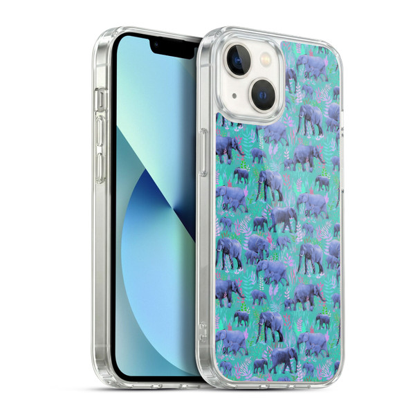 Micklyn Le Feuvre Animals Sweet Elephants Soft Gel Case for Apple iPhone 13