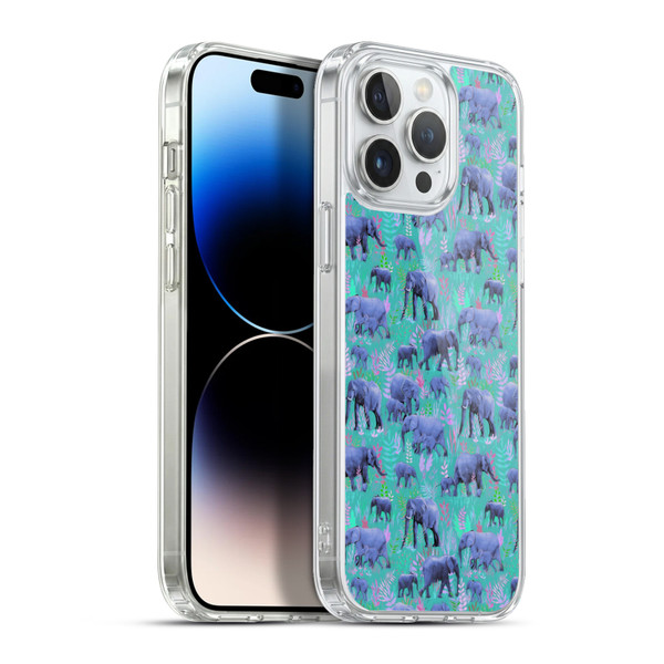 Micklyn Le Feuvre Animals Sweet Elephants Soft Gel Case for Apple iPhone 13 Pro Max & MagSafe