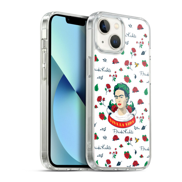 Frida Kahlo Icons Rose Patterns Soft Gel Case for Apple iPhone 13