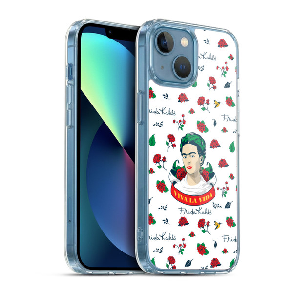 Frida Kahlo Icons Rose Patterns Soft Gel Case for Apple iPhone 13 Mini & MagSafe