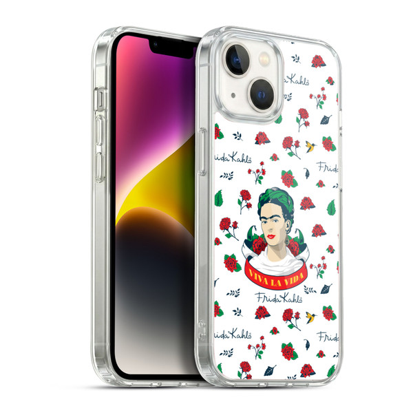 Frida Kahlo Icons Rose Patterns Soft Gel Case for Apple iPhone 14