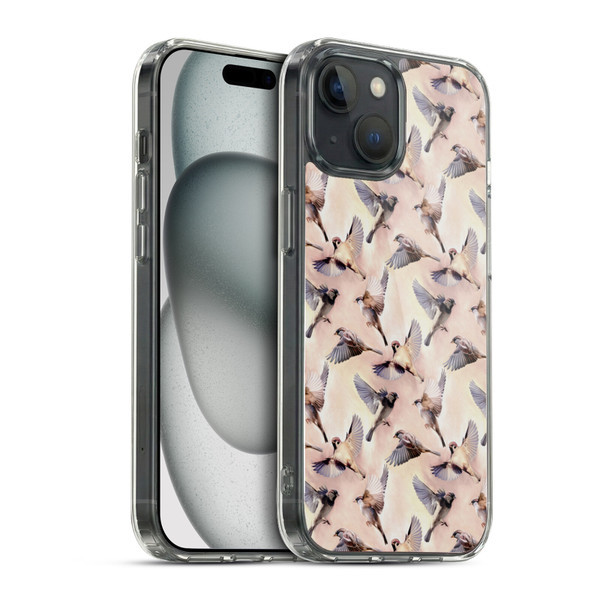 Micklyn Le Feuvre Animals Sparrow Flight Soft Gel Case for Apple iPhone 15 & MagSafe