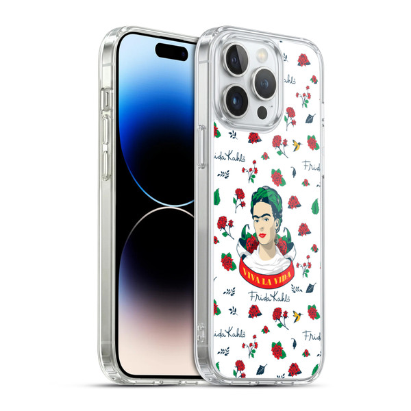 Frida Kahlo Icons Rose Patterns Soft Gel Case for Apple iPhone 14 Pro Max & MagSafe