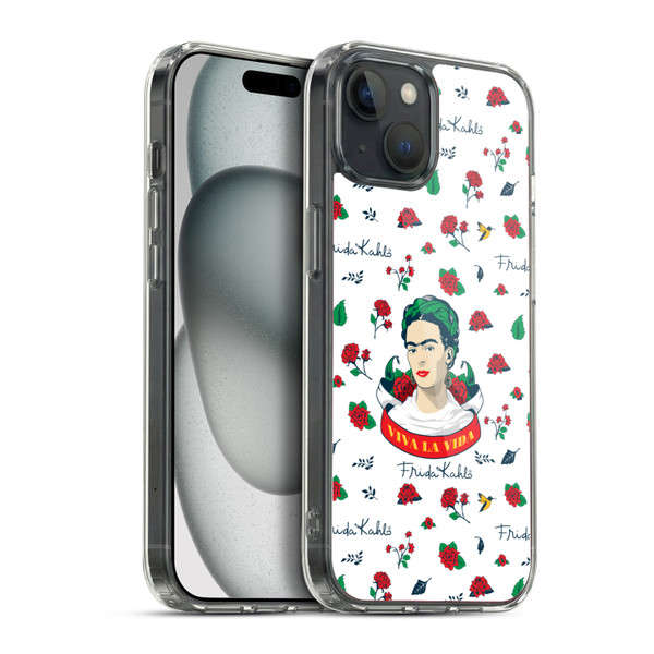 Frida Kahlo Icons Rose Patterns Soft Gel Case for Apple iPhone 15 Plus & MagSafe