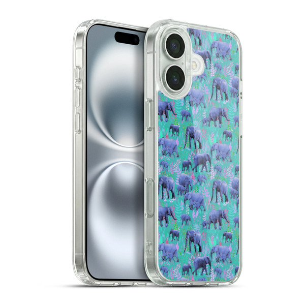 Micklyn Le Feuvre Animals Sweet Elephants Soft Gel Case for Apple iPhone 16 Plus & MagSafe