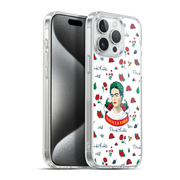 Frida Kahlo Icons Rose Patterns Soft Gel Case for Apple iPhone 15 Pro Max & MagSafe